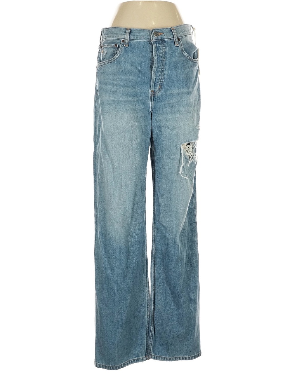 Light Wash ETICA Distressed Boyfriend Jeans